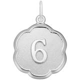 14K White Gold 6 Scalloped Disc Charm