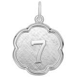 14K White Gold 7 Scalloped Disc Charm