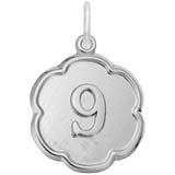 Sterling Silver 9 Scalloped Disc Charm