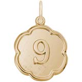 Gold Plate 9 Scalloped Disc Charm