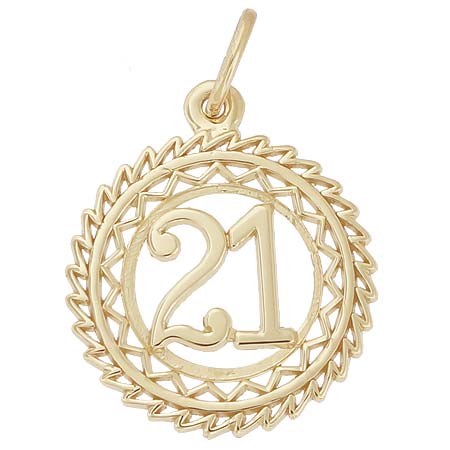 14K Gold Victory Number Charm 0-99 by Rembrandt Charms