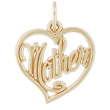 14K Gold Mother's Open Heart Charm by Rembrandt Charms