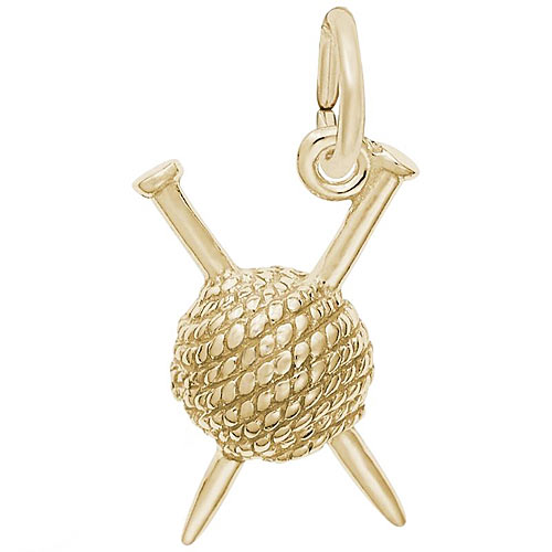 Gold Plate Knitting Charm by Rembrandt Charms