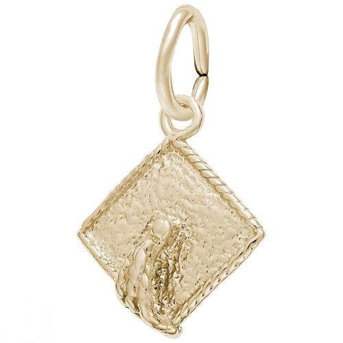 Gold Plate Graduation Cap Accent Charm by Rembrandt Charms Gold Plate Graduation Cap Accent Charm by Rembrandt Charms