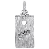 Rembrandt Cornhole Game Charm, Sterling Silver