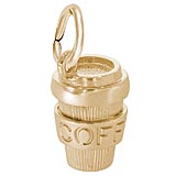 Gold Plate Coffee Cup Charm by Rembrandt Charms
