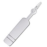 Rembrandt Greek Life Paddle Charm in 14k White Gold.