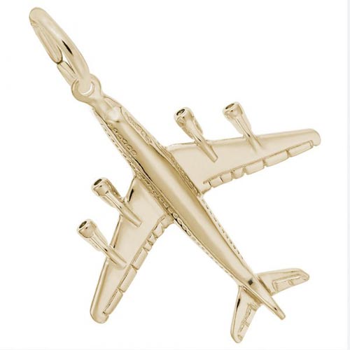 14k Gold 747 Jumbo Jet Charm by Rembrandt Charms