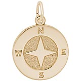 14K Gold Compass Charm