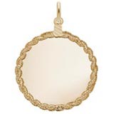 Gold Plated Large Twisted Rope Disc Charm by Rembrandt Charms