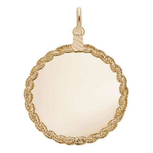 10K Gold Twisted Rope Disc Charm by Rembrandt Charms 10K Gold Twisted Rope Disc Charm by Rembrandt Charms