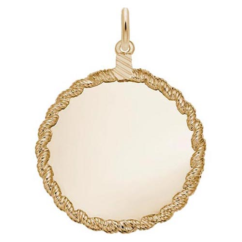 14K Gold Medium Twisted Rope Disc Charm by Rembrandt Charms 14K Gold Medium Twisted Rope Disc Charm by Rembrandt Charms