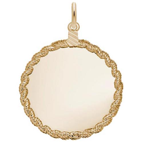 10K Gold Large Twisted Rope Disc Charm by Rembrandt Charms 10K Gold Large Twisted Rope Disc Charm by Rembrandt Charms