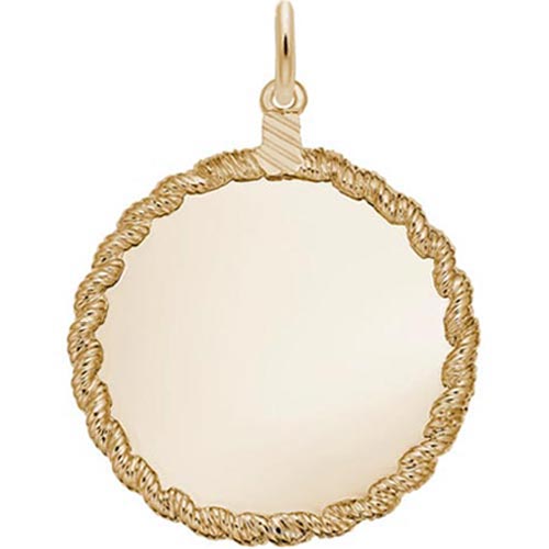 10K Gold X-L Twisted Rope Disc Charm by Rembrandt Charms 10K Gold X-L Twisted Rope Disc Charm by Rembrandt Charms