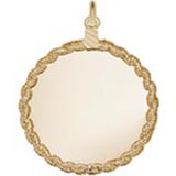 Gold Plated X-L Twisted Rope Disc Charm by Rembrandt Charms