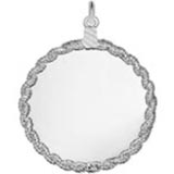 14K White Gold X-L Twisted Rope Disc Charm by Rembrandt Charms