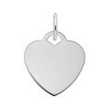 14K White Gold Small Classic Heart Charm by Rembrandt Charms