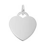 14k White Gold Medium Classic Heart Charm by Rembrandt Charms