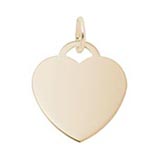 Gold Plated Medium Classic Heart Charm by Rembrandt Charms