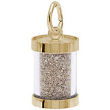 14K Gold Cuba Sand Capsule Charm