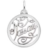 14K White Gold Nassau Faceted Charm by Rembrandt Charms