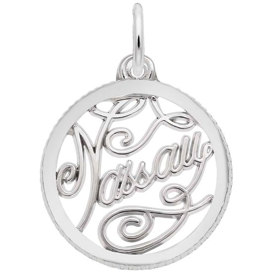 14K White Gold Nassau Faceted Charm by Rembrandt Charms 14K White Gold Nassau Faceted Charm by Rembrandt Charms