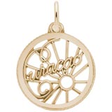 Gold Plate Curacao Faceted Charm by Rembrandt Charms