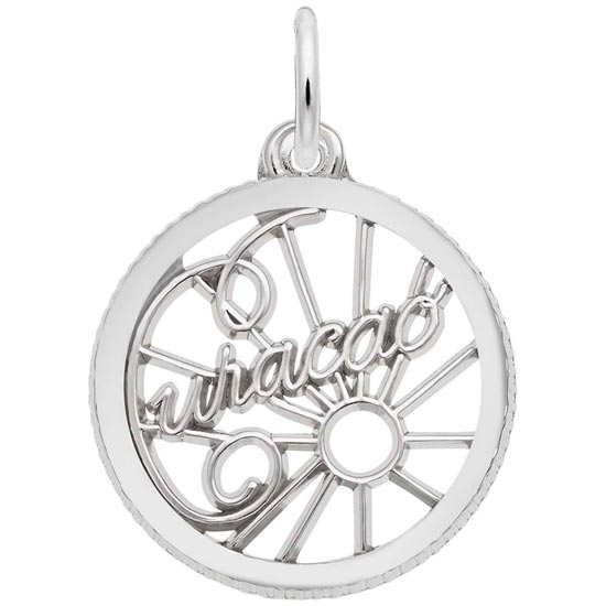 14K White Gold Curacao Faceted Charm by Rembrandt Charms