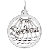 14K White Gold Barbados Faceted Charm by Rembrandt Charms