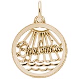 Gold Plate Barbados Faceted Charm by Rembrandt Charms