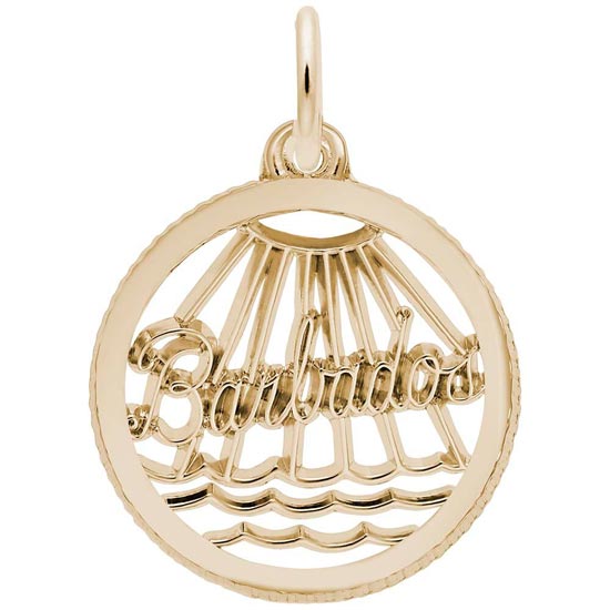 Gold Plate Barbados Faceted Charm by Rembrandt Charms Gold Plate Barbados Faceted Charm by Rembrandt Charms