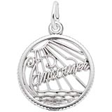 14K White Gold Vancouver Faceted Charm by Rembrandt Charms