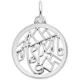 14K White Gold Aspen, Colorado Faceted Charm by Rembrandt Charms