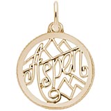 14K Gold Aspen, Colorado Faceted Charm by Rembrandt Charms