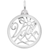 14K White Gold Vail, Colorado Faceted Charm by Rembrandt Charms