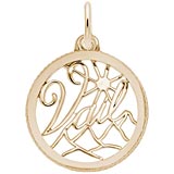 14K Gold Vail, Colorado Faceted Charm by Rembrandt Charms