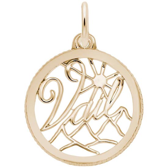 14K Gold Vail, Colorado Faceted Charm by Rembrandt Charms