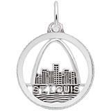14K White Gold St. Louis Skyline Faceted Charm by Rembrandt Charms