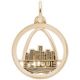 10K Gold St. Louis Skyline Faceted Charm by Rembrandt Charms