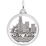 14k White Gold New York Skyline Charm by Rembrandt Charms
