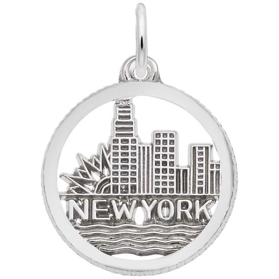 14k White Gold New York Skyline Charm by Rembrandt Charms 14k White Gold New York Skyline Charm by Rembrandt Charms
