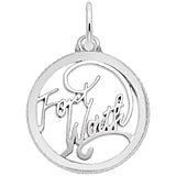 14K White Gold Fort Worth Faceted Charm by Rembrandt Charms
