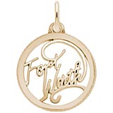 14K Gold Fort Worth Faceted Charm by Rembrandt Charms