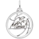 14K White Gold Miami Faceted Charm by Rembrandt Charms