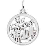 14K White Gold San Francisco Faceted Charm by Rembrandt Charms