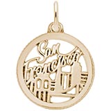 Gold Plate San Francisco Faceted Charm by Rembrandt Charms