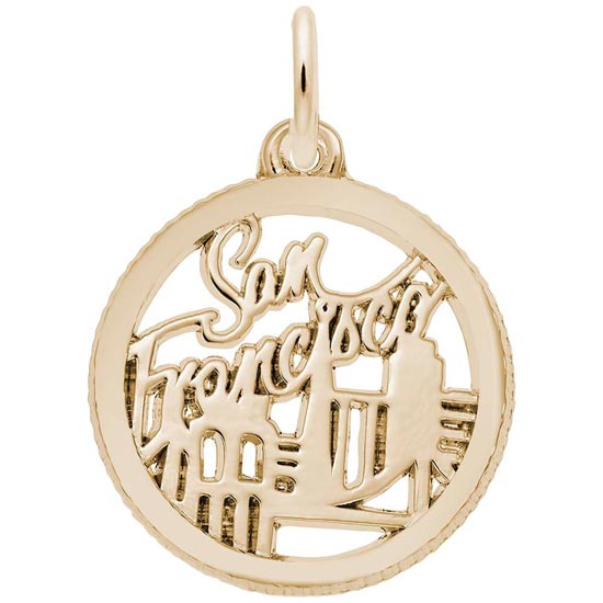 10K Gold San Francisco Faceted Charm by Rembrandt Charms 10K Gold San Francisco Faceted Charm by Rembrandt Charms
