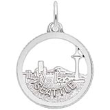 Sterling Silver Seattle Skyline Faceted Charm by Rembrandt Charms