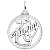 14K White Gold Tampa Faceted Charm by Rembrandt Charms