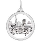 14K White Gold San Antonio TX. Skyline Charm by Rembrandt Charms